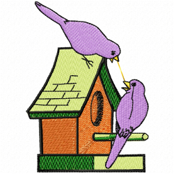 Bird Houses Embroidery Design 2 Bird Houses Embroidery Design 2